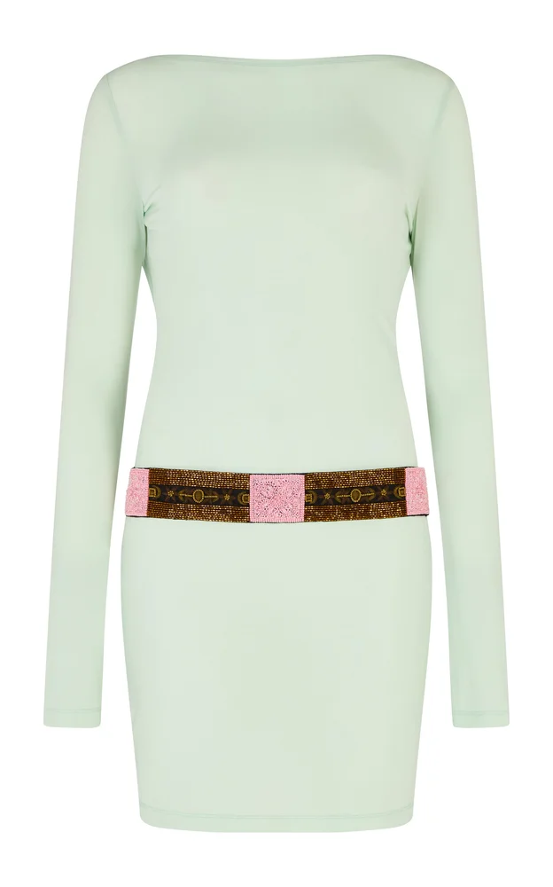 Belted Jersey Mini Dress