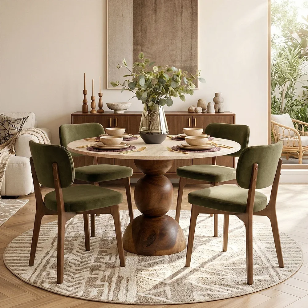 Modern Velvet Dining Chairs, Set of 4