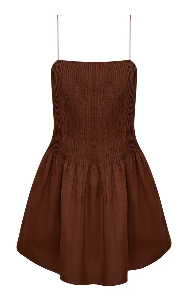 Pintuck Mini Dress
