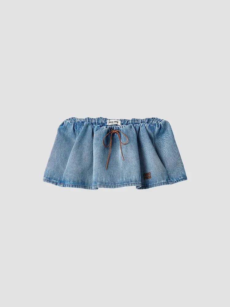 Washed Denim Mini-Skirt