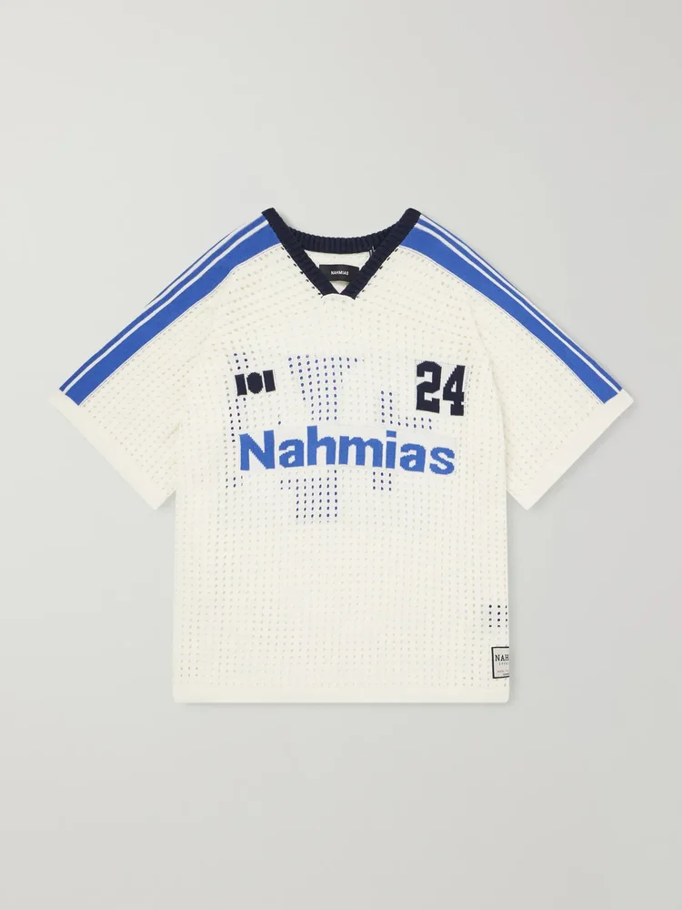 Logo-Jacquard Perforated Cotton T-Shirt