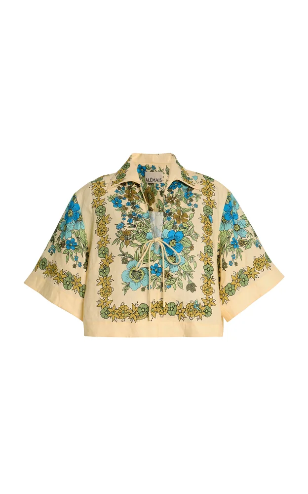 Sophia Collared Linen Top