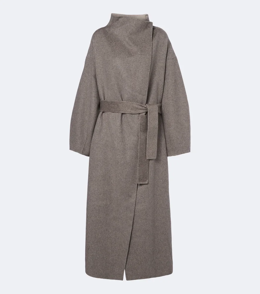 Leroy reversible wool-blend wrap coat