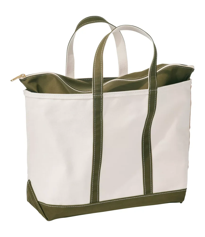 Boat and Tote, Zip-Top, Large, Long Handles, Antique Olive