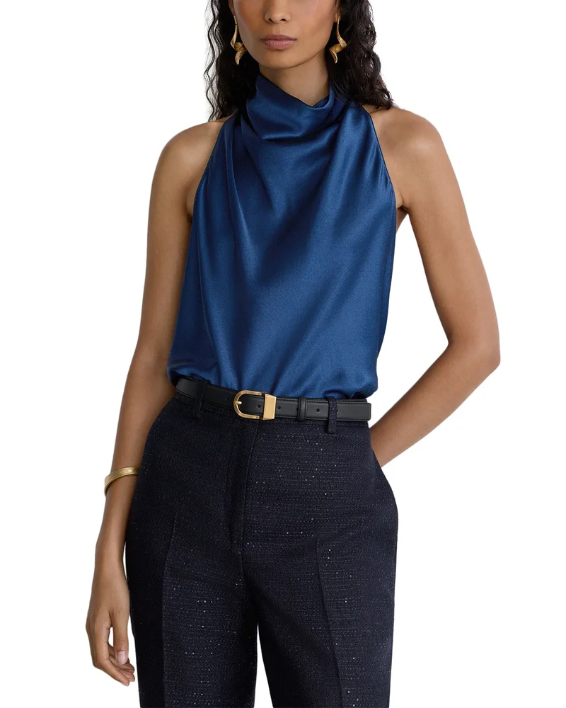 Cowl Neck Silk Top - Exclusive