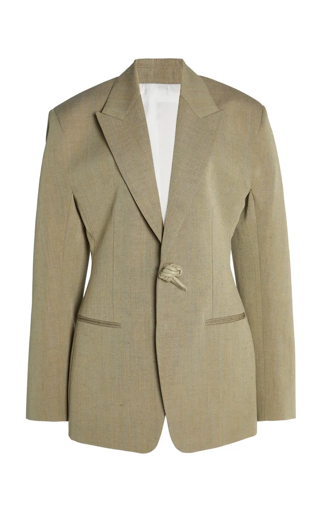Tailored Wool-Linen Melange Toile Jacket