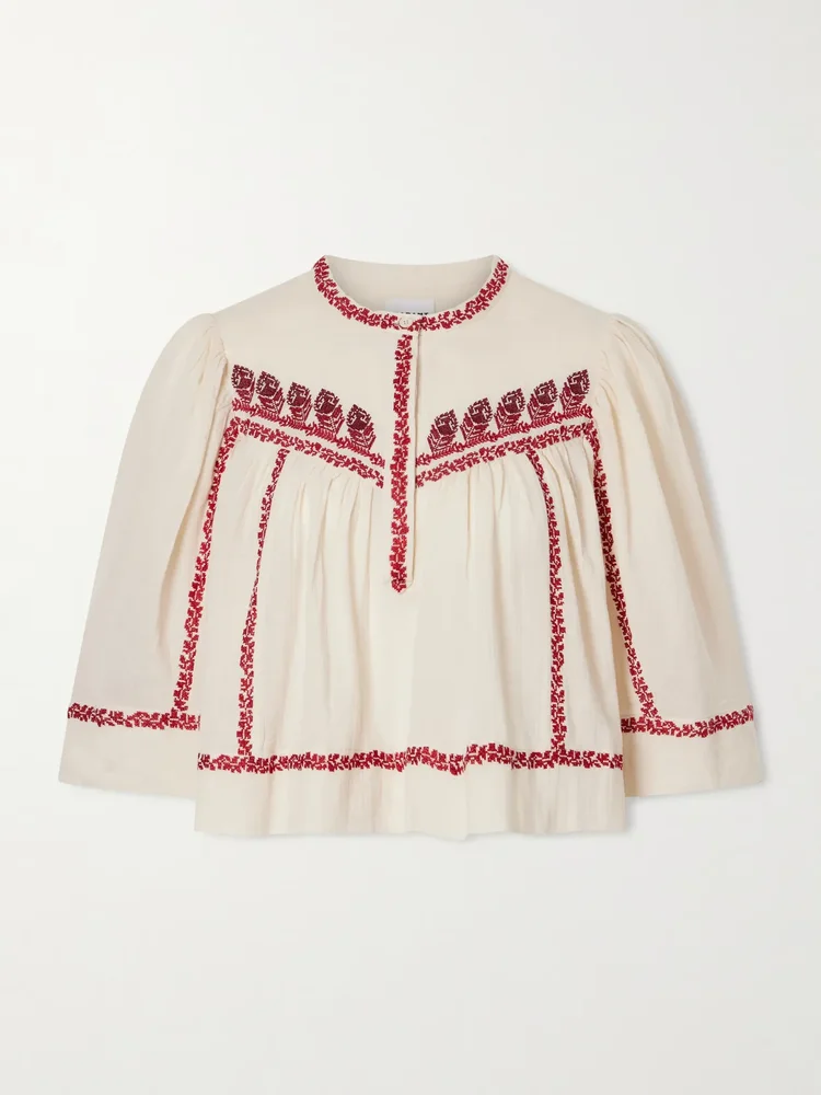 juline embroidered organic cotton shirt