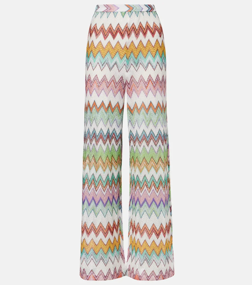 Lamé straight pants