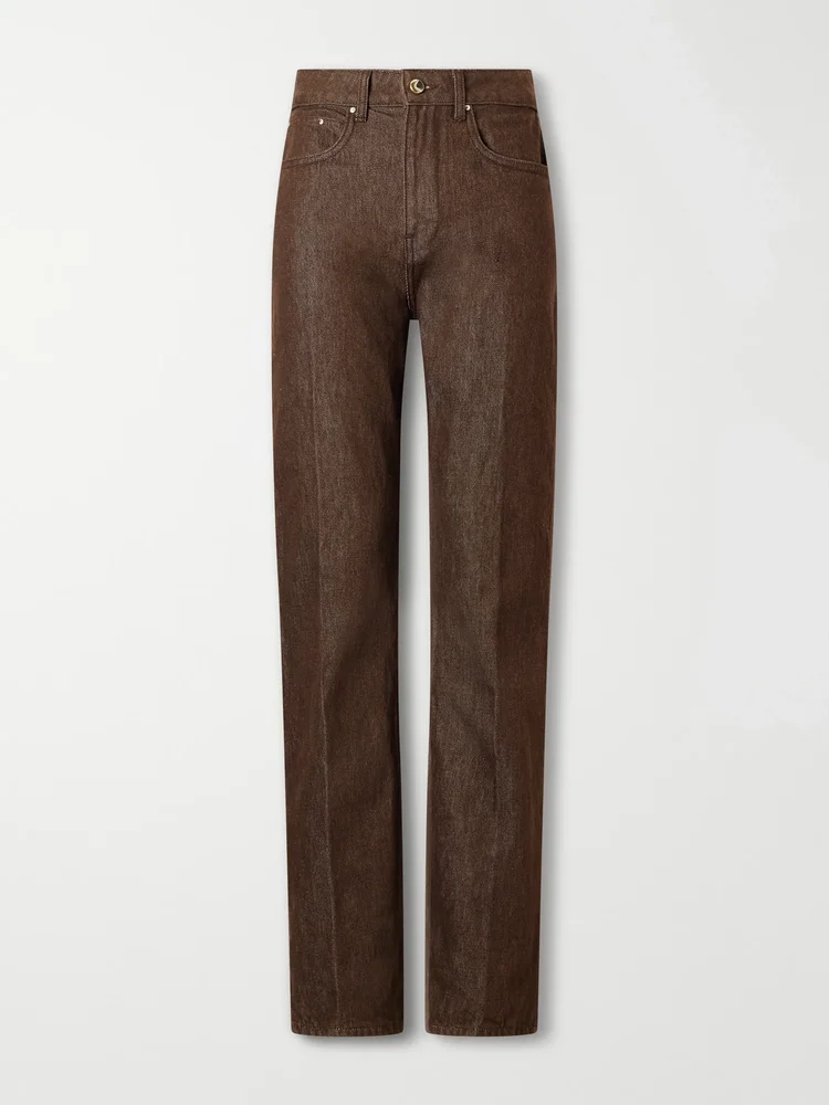 Noon organic high-rise straight-leg jeans