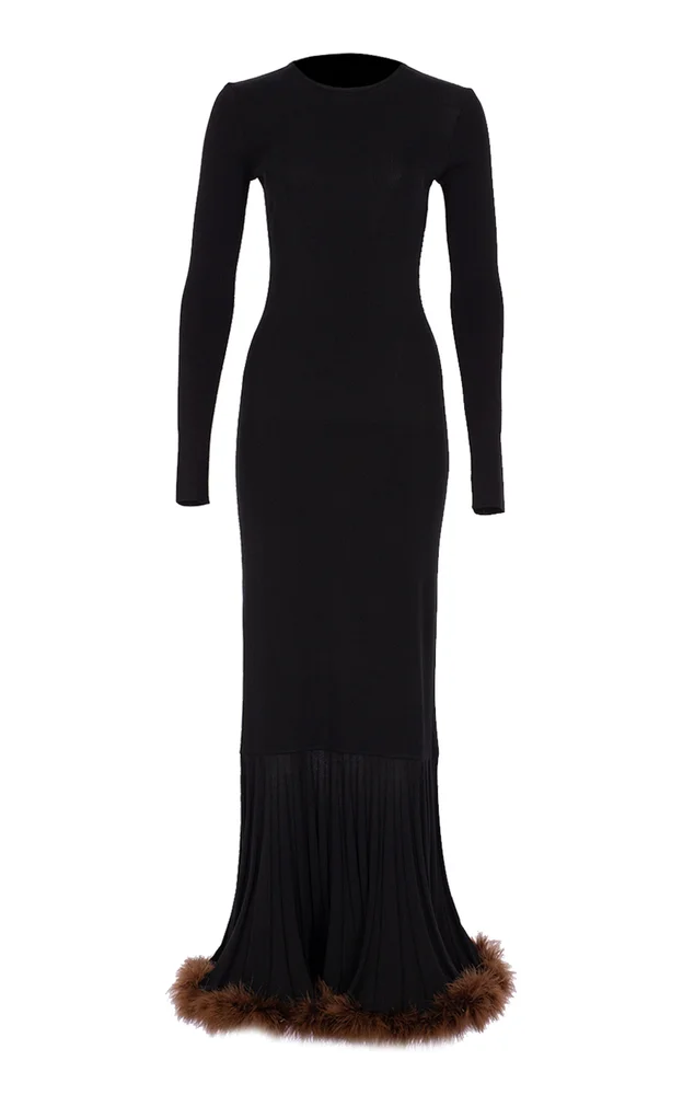 Maxi Knit Ostrich Dress