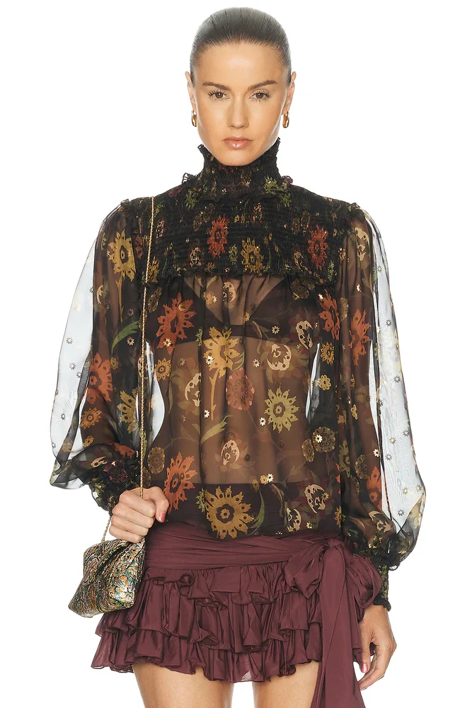 Mirelle Sheer Floral Blouse