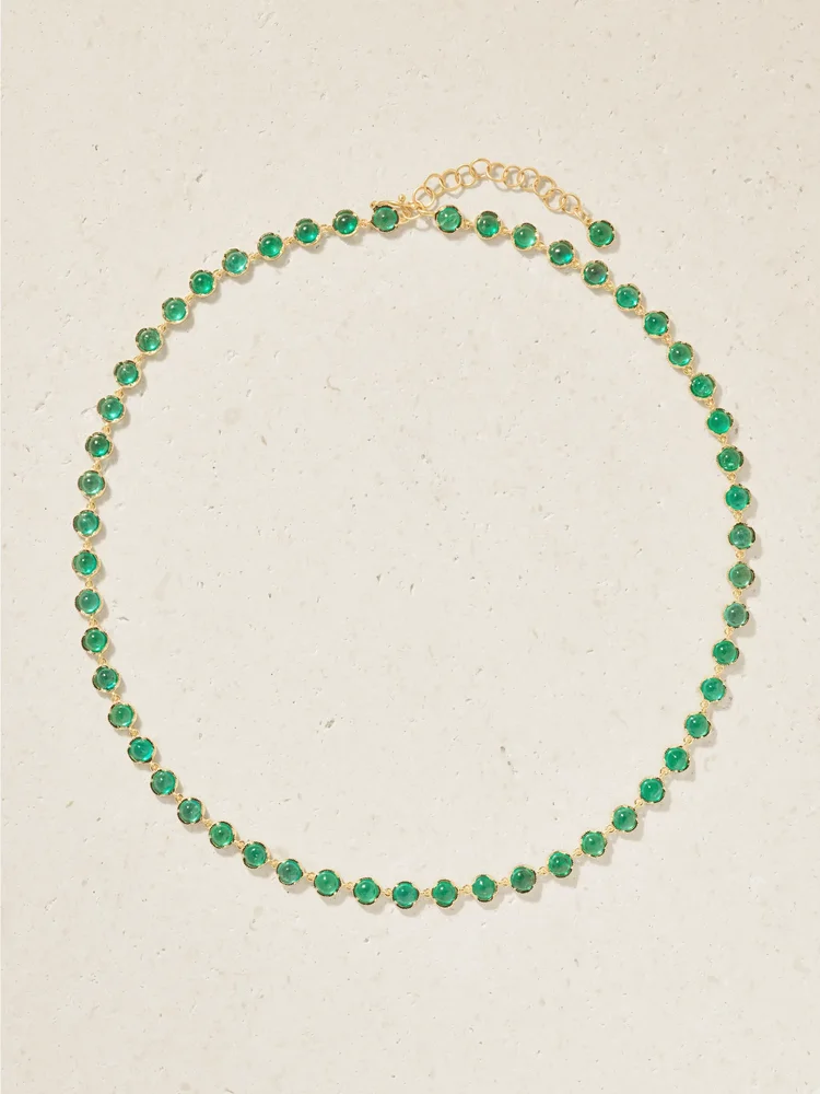 18-karat gold emerald necklace