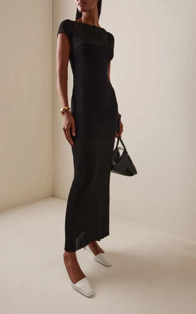 Contrast Knit Dress