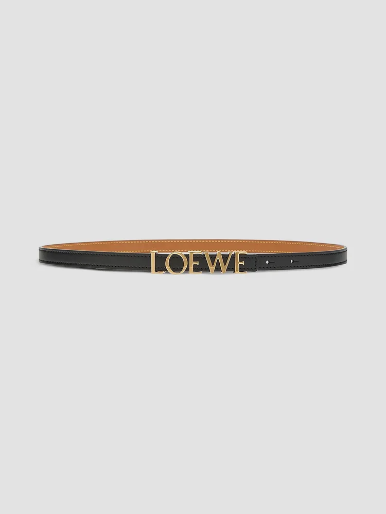 Logo Buckle Leather Belt