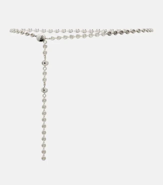 Crystal-embellished chain belt