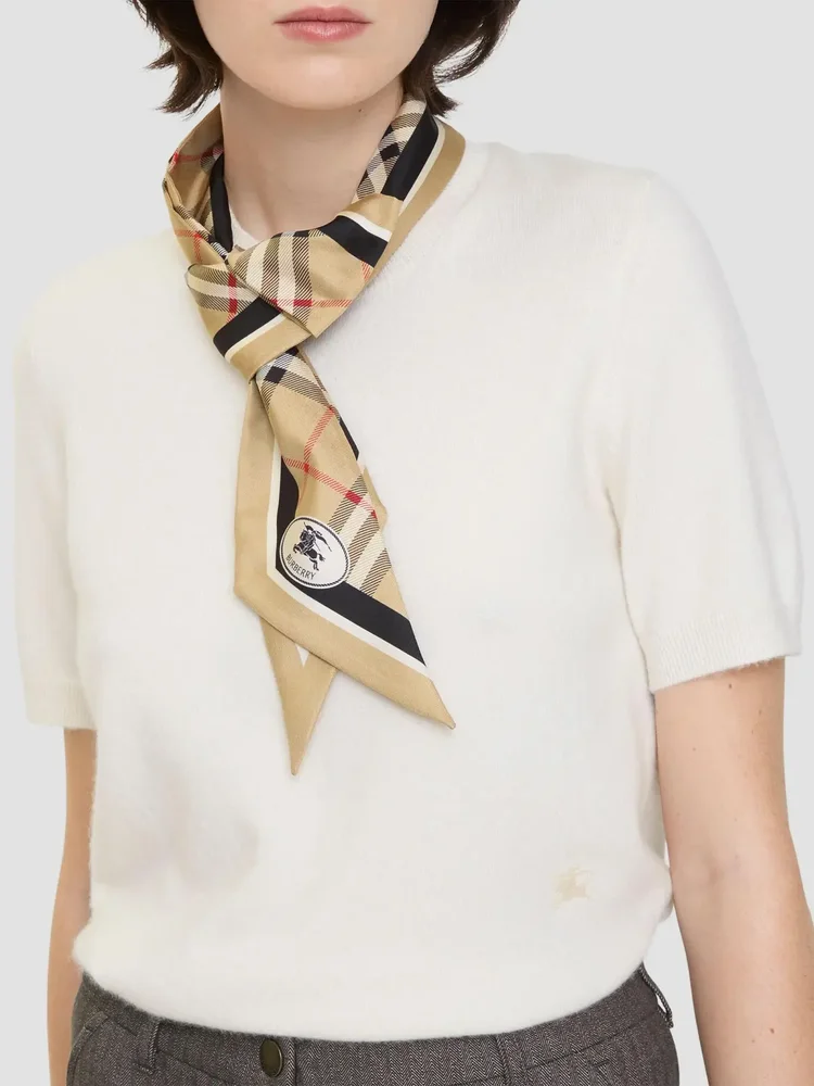 Equestrian Knight Check Silk Scarf