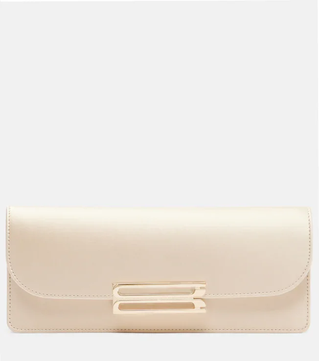 Dorian East-West satin clutch