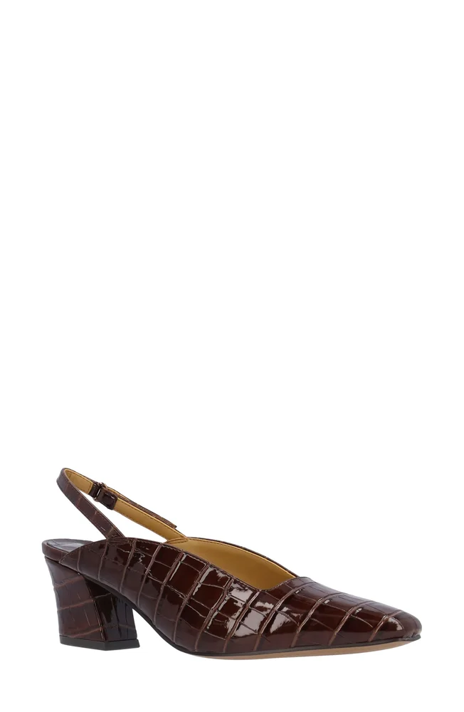 Stasia Croc Embossed Slingback Pump