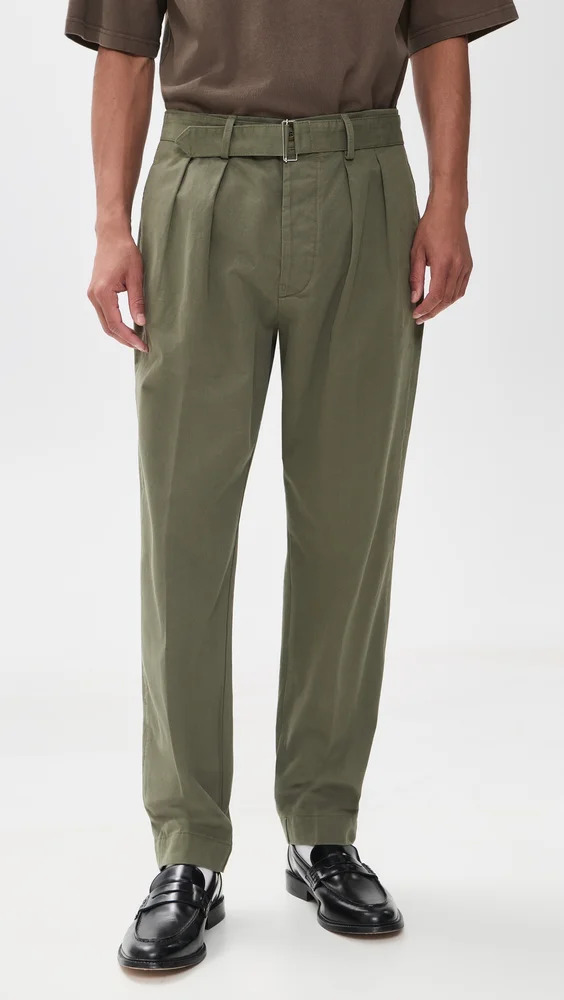 Pleated Twill Chinos
