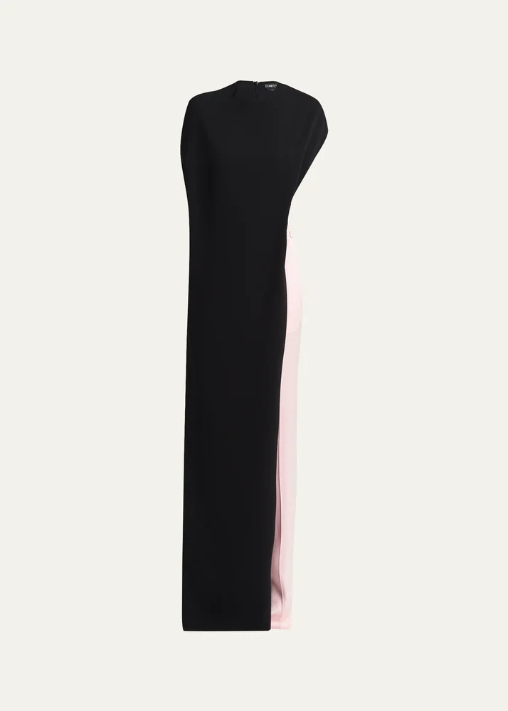 Backless Cape Straight-Leg Jumpsuit