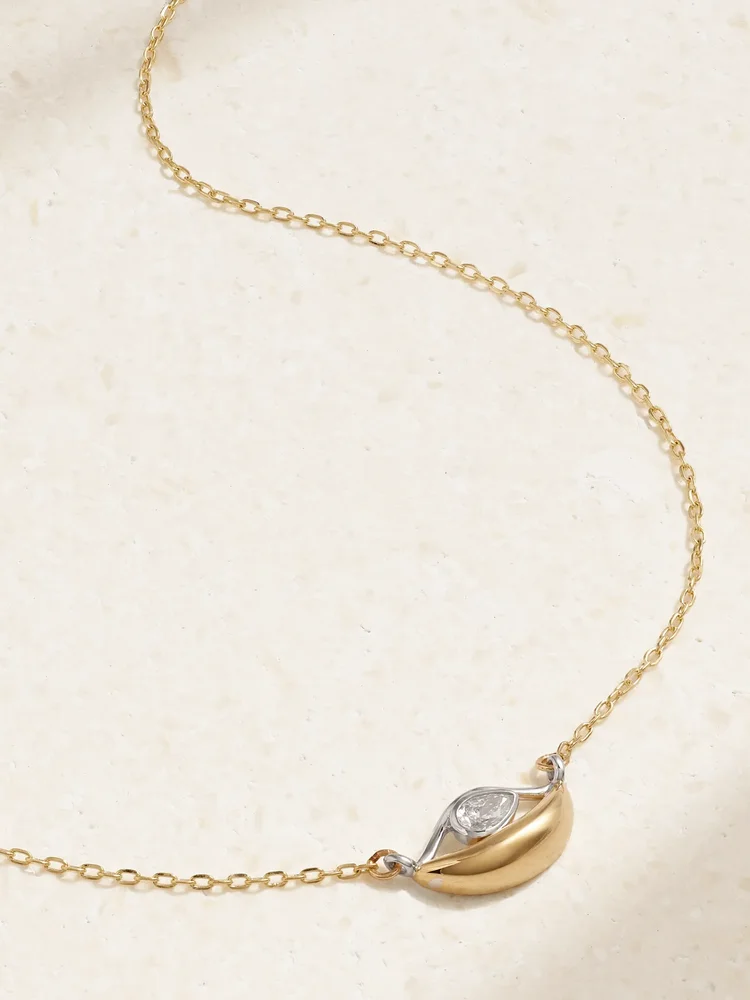 Salvatore 18-karat yellow and white gold diamond necklace