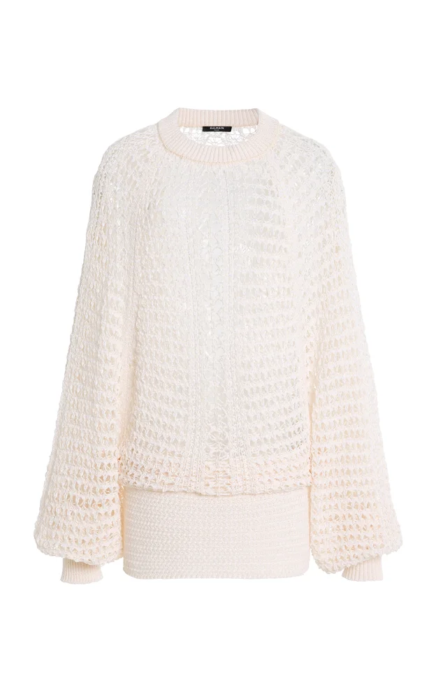 Batwing Dentelle Crochet Knit Dress