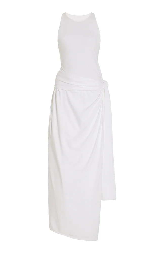 Exclusive Cotton-Blend Maxi Wrap Dress