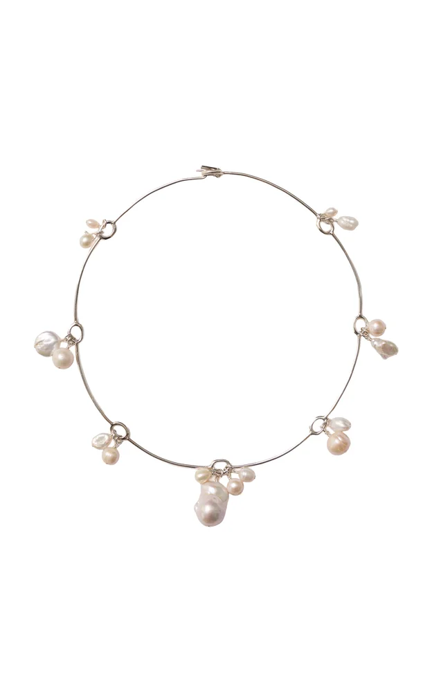 Silver-Plated Pearl Necklace