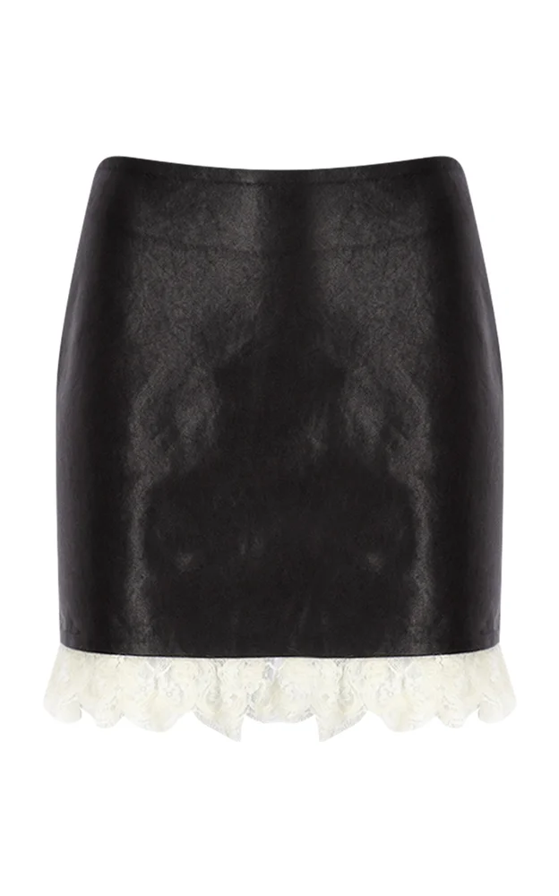 Mini Leather Lace Skirt