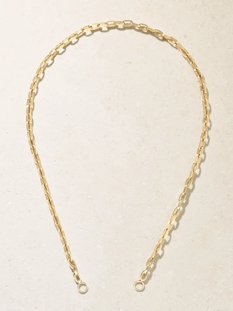 Biker 14-karat gold chain necklace