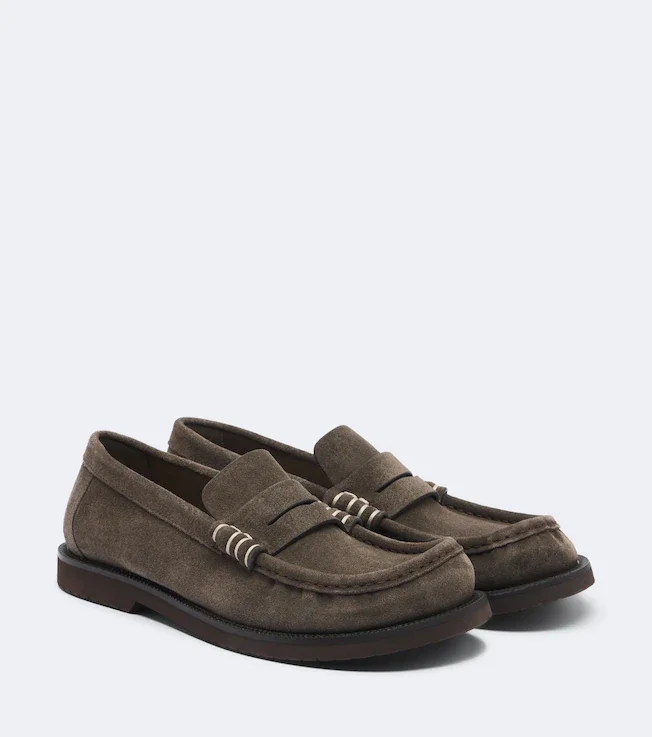 Suede penny loafer