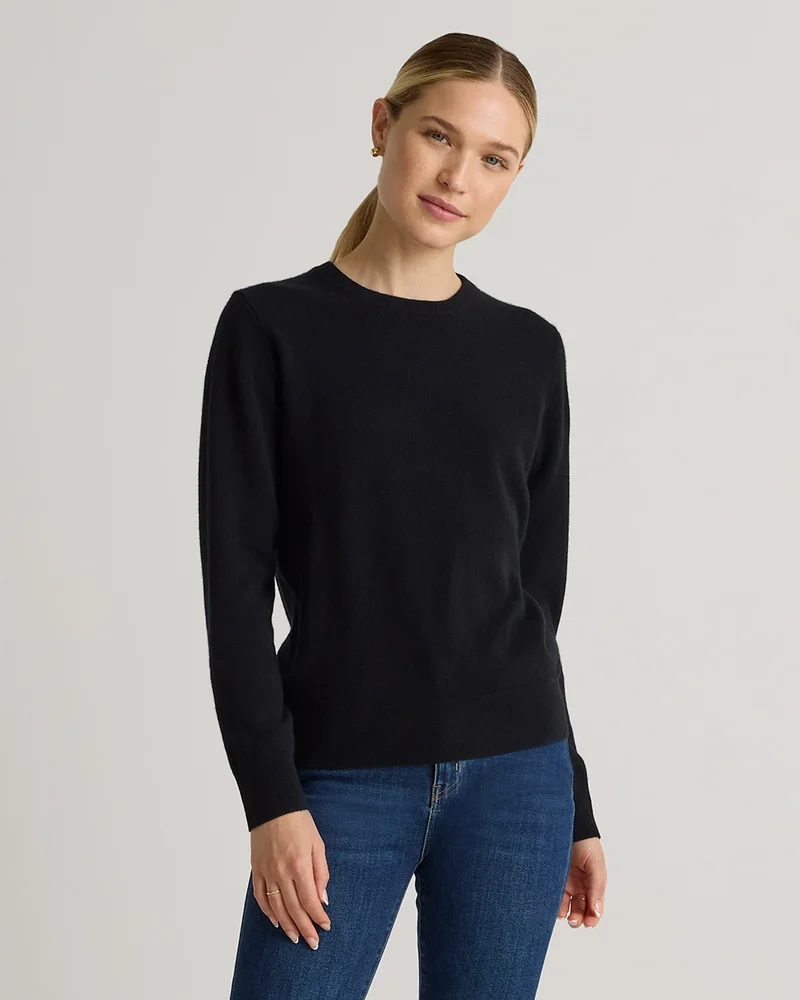 Mongolian Cashmere Crewneck Sweater in Moss