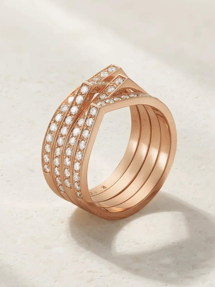 Antifer 18-karat rose gold diamond ring