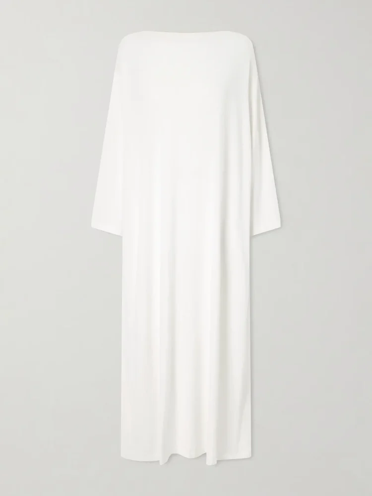 Odet draped silk and cotton-blend midi dress