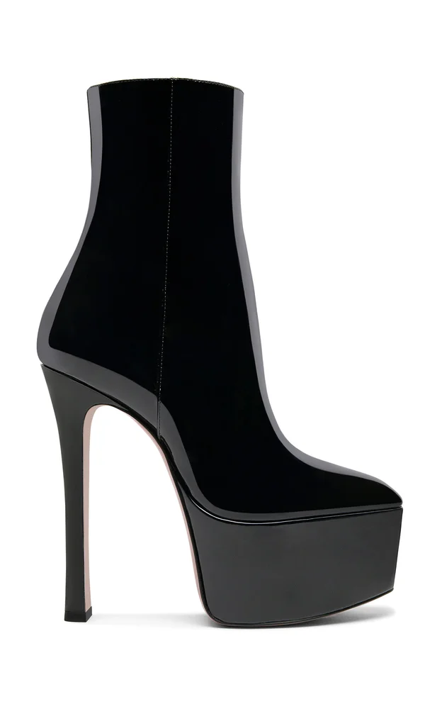 Cynthia Patent Leather Platform Booties