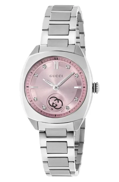 Interlocking Logo Diamond Dial Watch, 29mm