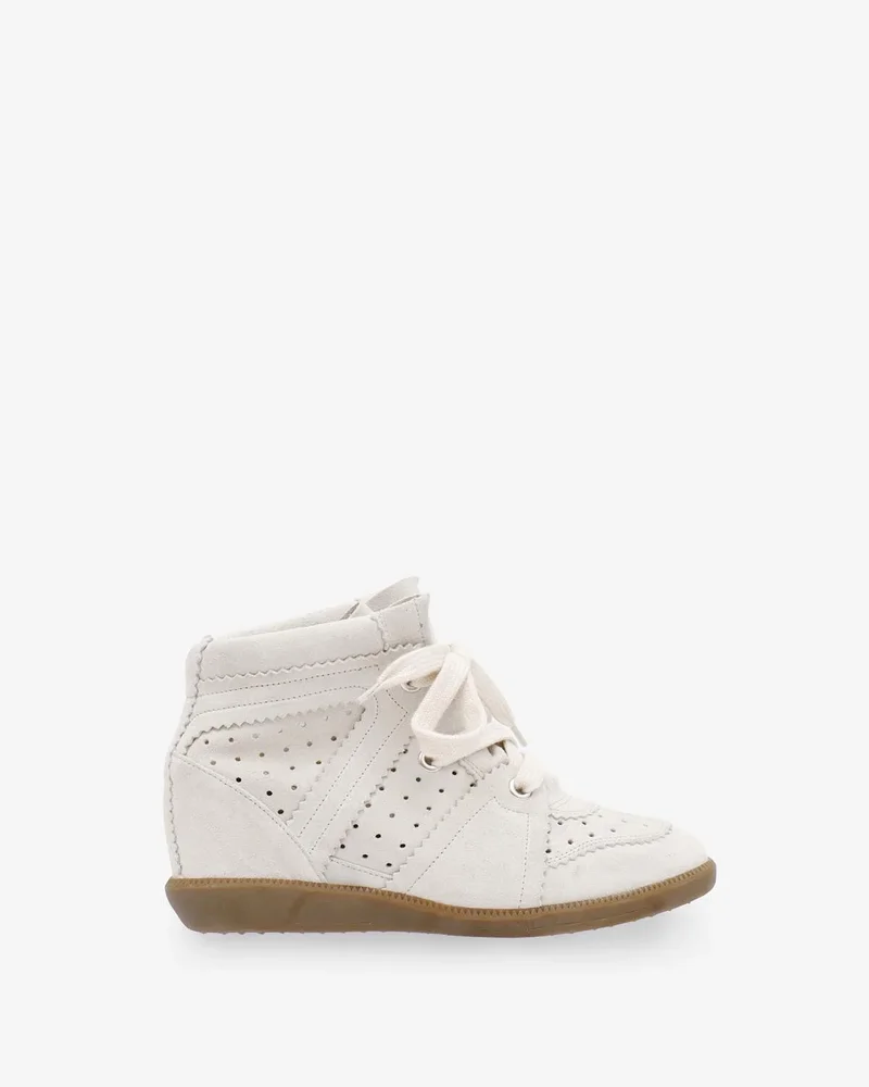 Bobby Suede Wedge Sneakers in Chalk