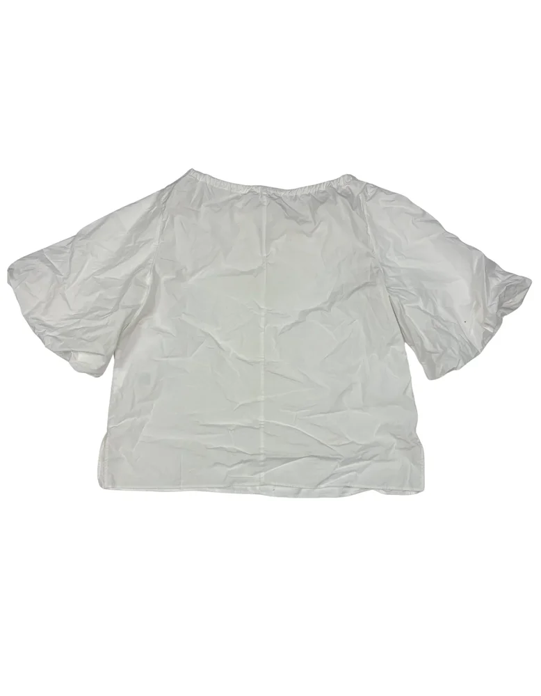 White Puff-Sleeve Blouse