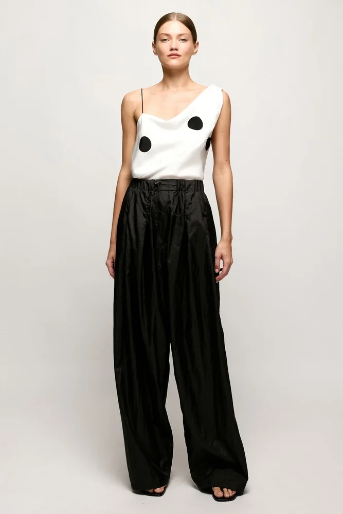 Parachute Draped Wide Leg Pant