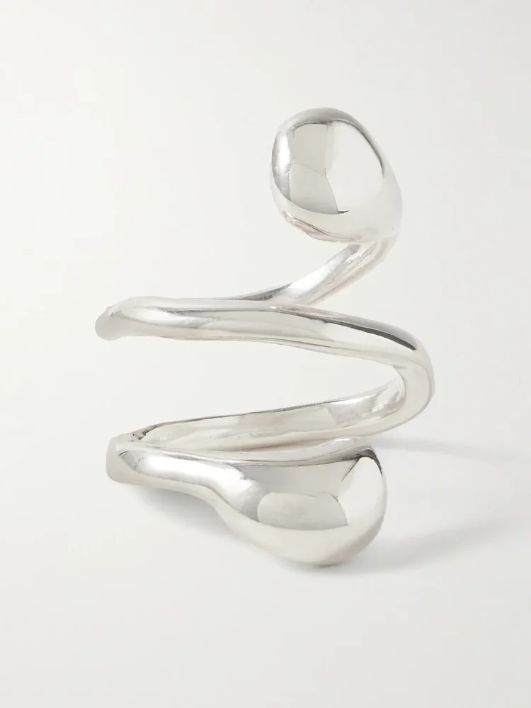Dual Flora recycled silver ring