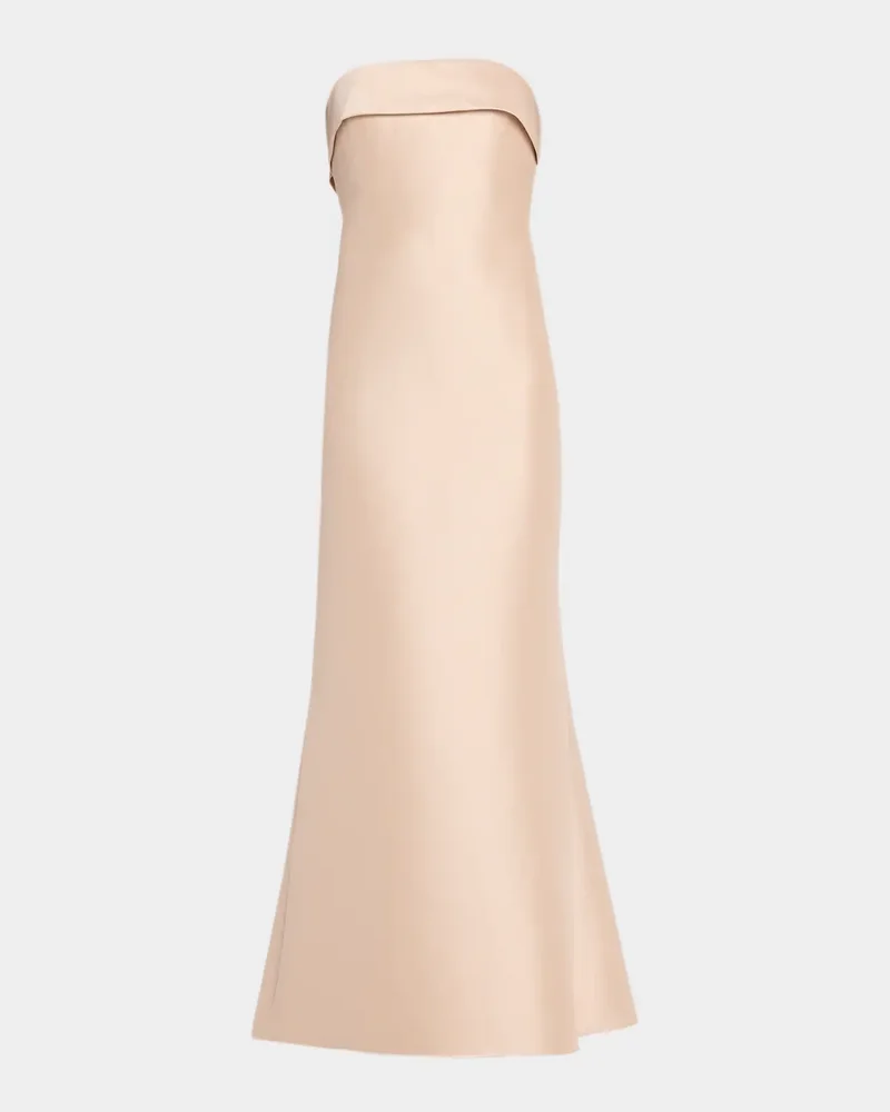 Strapless Bow-Back Trumpet Gown