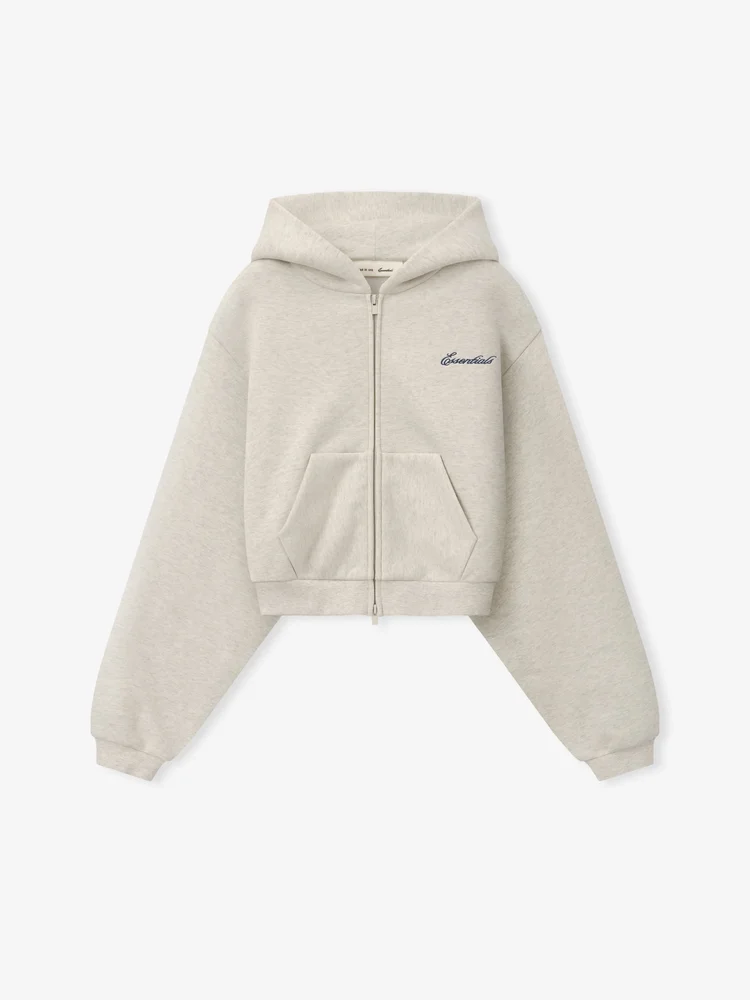 Modern Cropped Zip Hoodie