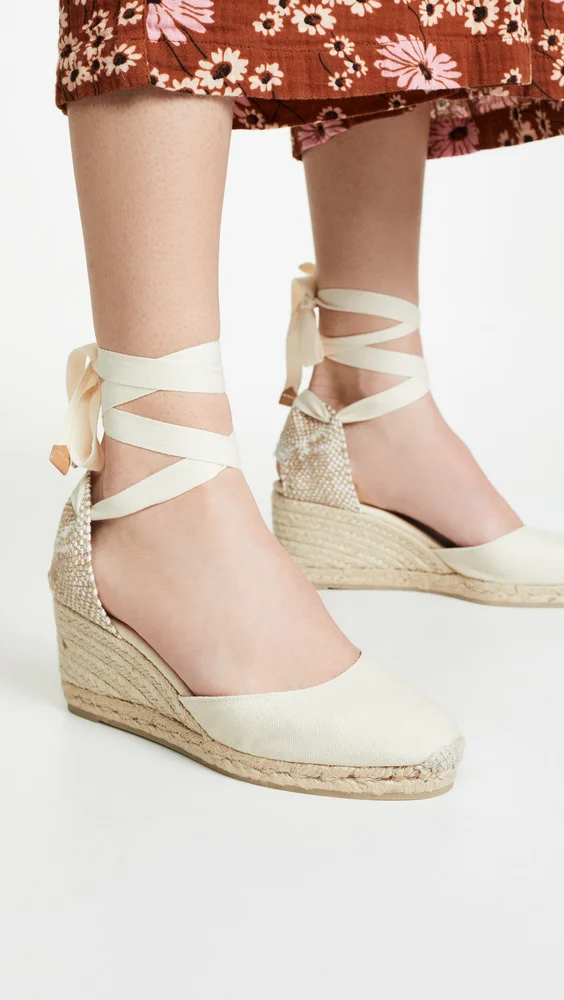 Carina Wedge Espadrilles (Ivory)