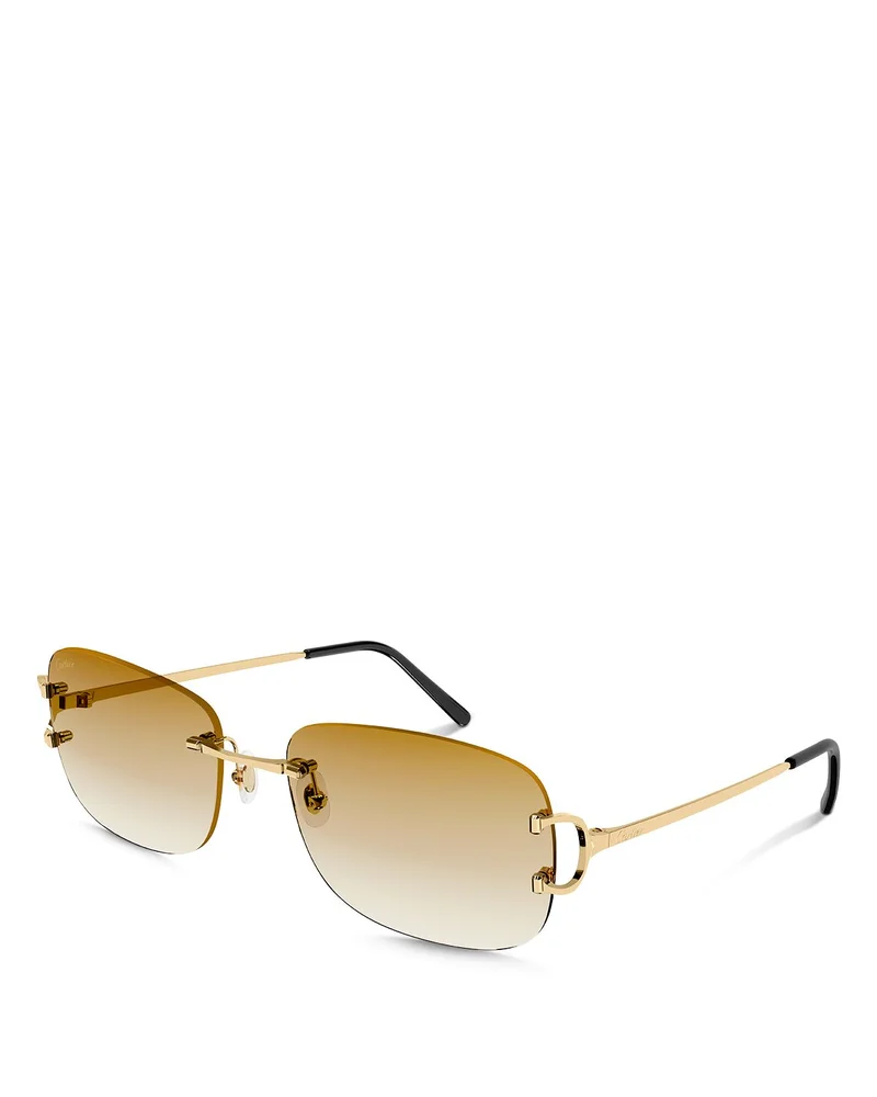 Signature C Rimless Sunglasses in Gold and Brown Gradient