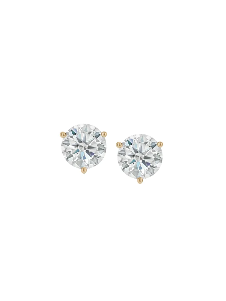 Classic Martini Stud Earrings in Moissanite, 18K Gold Vermeil