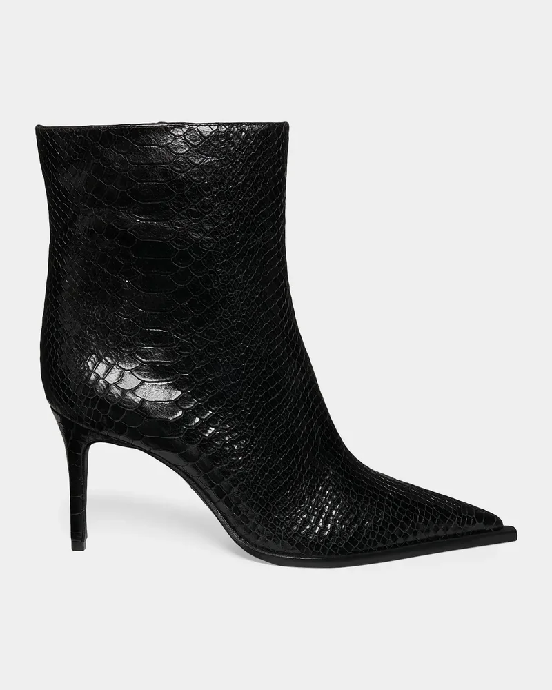 85mm Mary Snake-Embossed Leather Booties