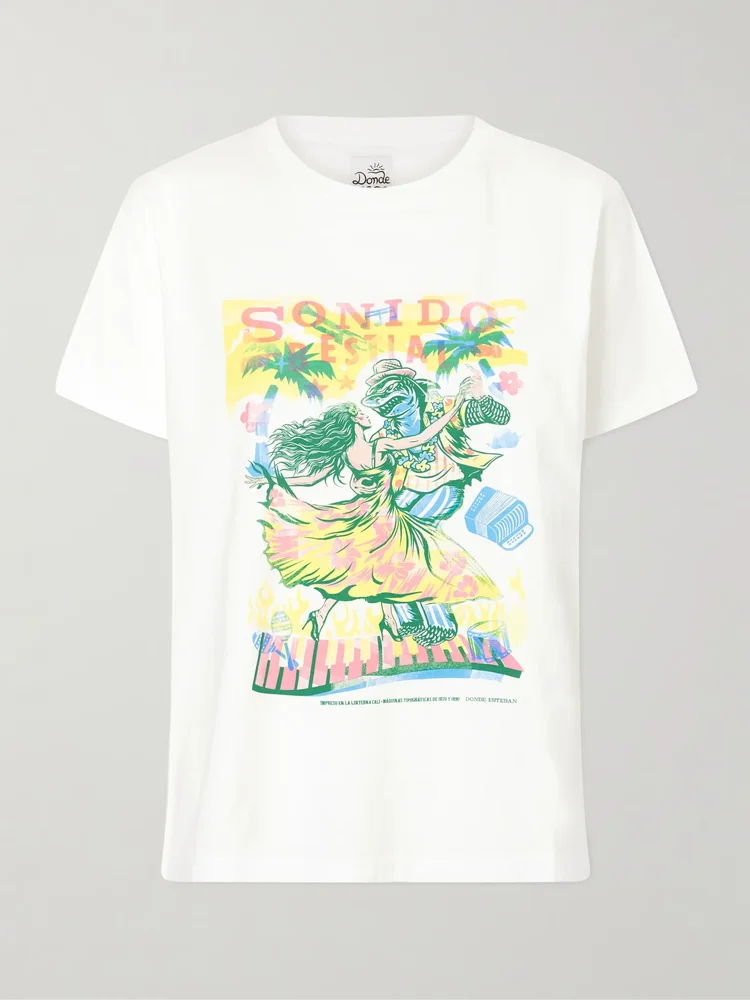 Sonido Bestial printed cotton-jersey T-shirt