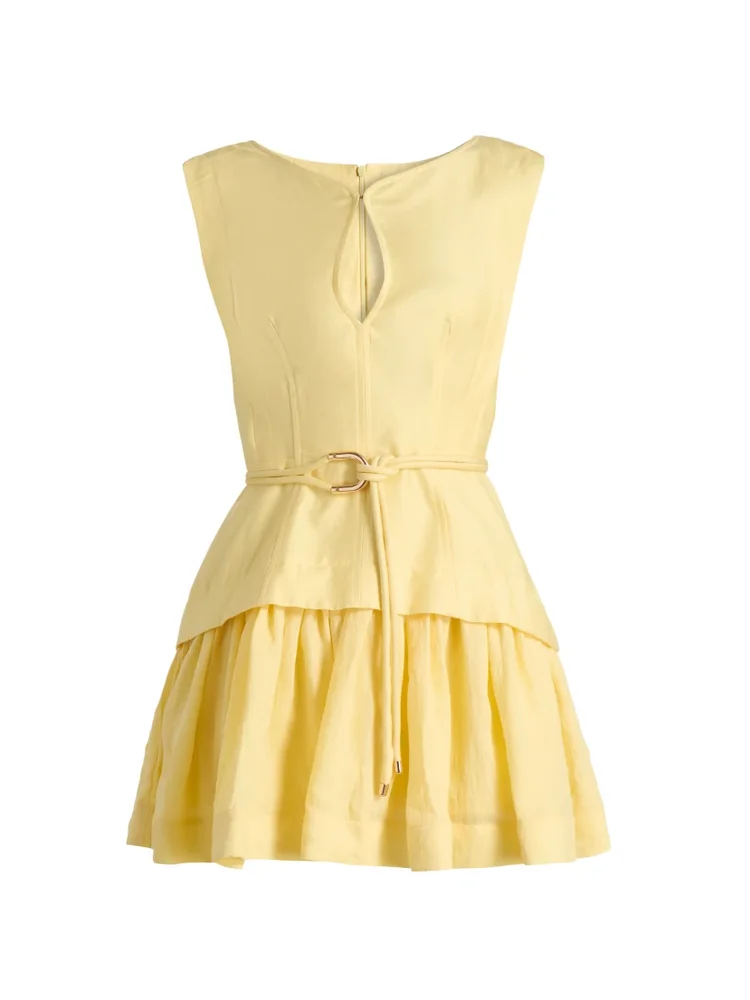 Remly Ruffled Linen-Blend Minidress