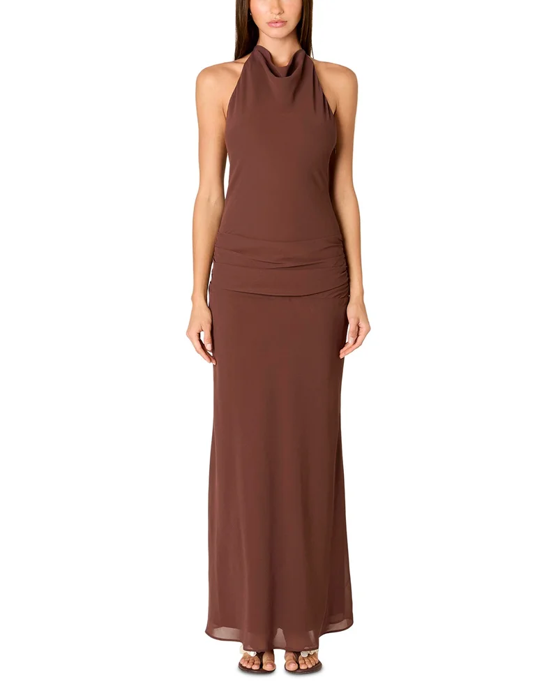 Giulia Sleeveless High Neck Maxi Dress