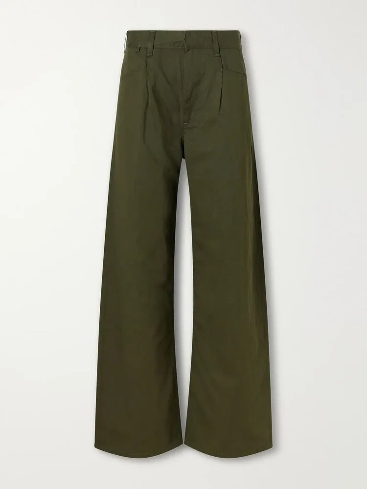 Velha cotton and linen-blend wide-leg pants